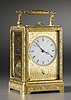 A superb and very rare Louis-Philippe gilt brass grande and petite sonnerie striking carriage clock of eight day duration made by the eminent firm of Breguet Nevue Compagnie à Paris for Count Pavel Dmitrievich Kiseleff
